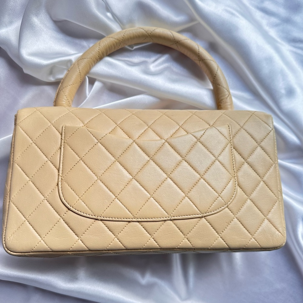 RARE CHANEL Vintage KELLY Beige Top Handle flap Quilted bag - Picture 12 of 15